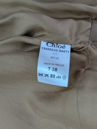 Beige Double Breasted Button Coat With Waistband