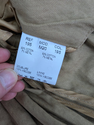 Khaki Open Coat With Waistbelt