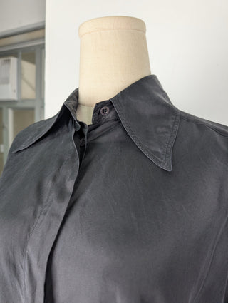 Black Silk Oversized Shirt