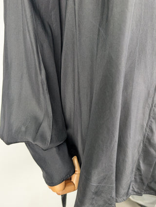 Black Silk Oversized Shirt
