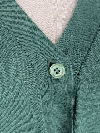 Green Cashmere Sleeveless Cape Cardigan