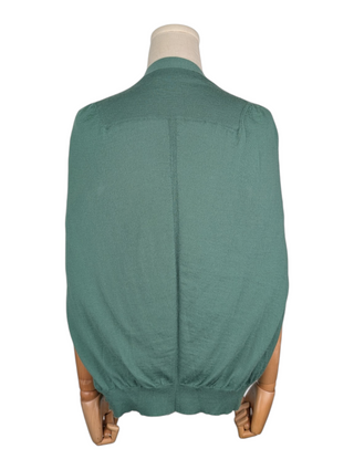 Green Cashmere Sleeveless Cape Cardigan