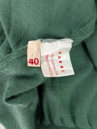Green Cashmere Sleeveless Cape Cardigan