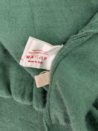 Green Cashmere Sleeveless Cape Cardigan