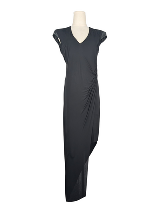 Black Cap Shoulders Sleeveless Dress