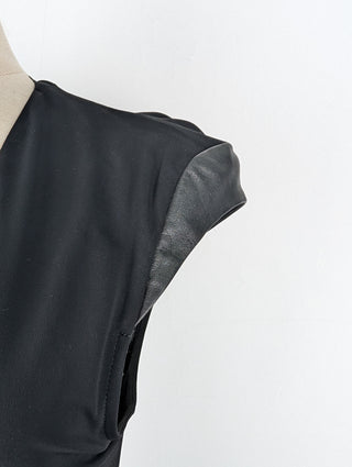 Black Cap Shoulders Sleeveless Dress