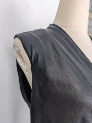 Black Low-V Sleeveless Top