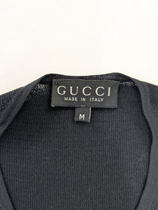 Black V-Neck Silk Top