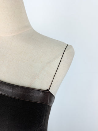 Brown Dress With Leather Shoulder Strap