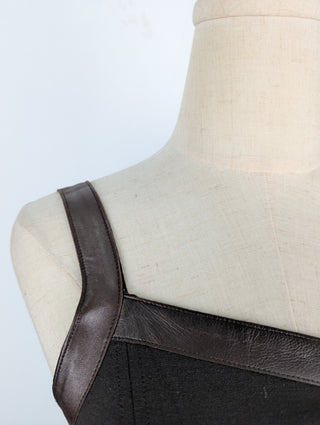 Brown Dress With Leather Shoulder Strap