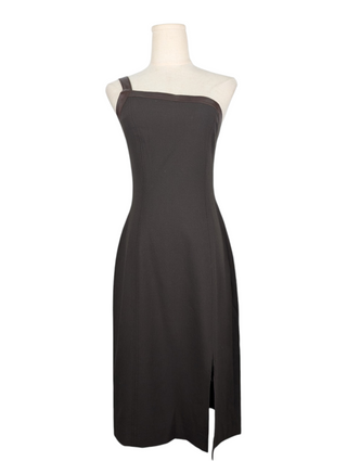 Brown Dress With Leather Shoulder Strap