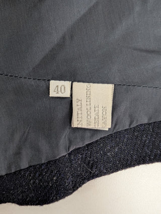 Navy 1998 Vintage Runway Fleece Wool Bustier Top