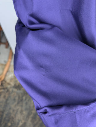 Purple Silk Dress With Ruffle Shoulders