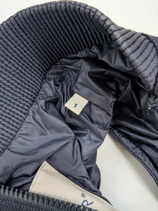 Navy Puffed Vest With Dual Zipper