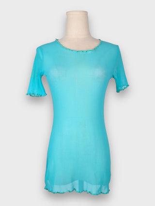 Jean Paul Gaultier Turquoise Mesh Top, front