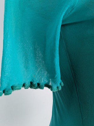 Turquoise Mesh Top