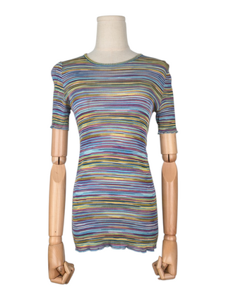 Multicolored Striped Elastic Top
