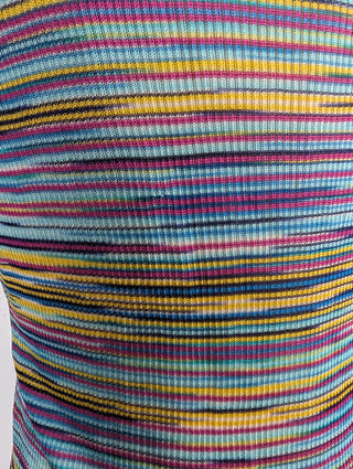 Multicolored Striped Elastic Top