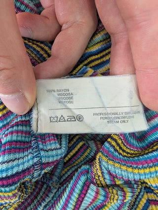 Multicolored Striped Elastic Top