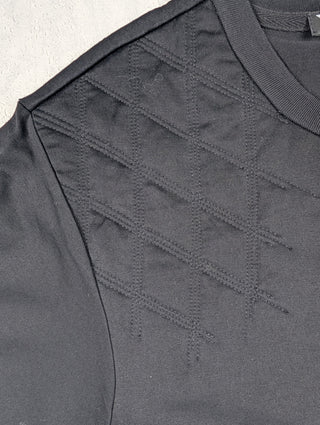 Black Top With Quilted Chest On One Side