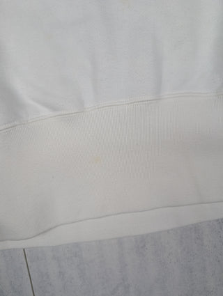 White Sweatshirt With Checkered See-Through Back