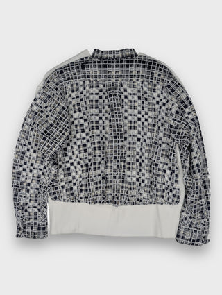 Sacai White Sweatshirt With Checkered See-Through Back, back