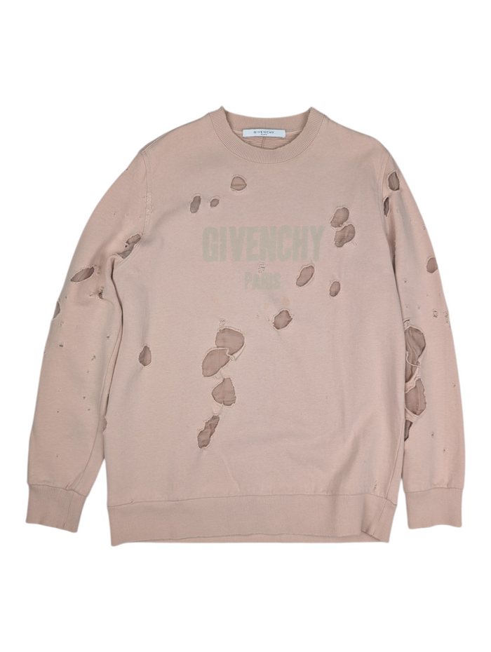 Pink Distressed Sweatshirt