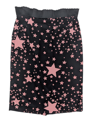 Black Fancy Skirt With Pink Star Pattern