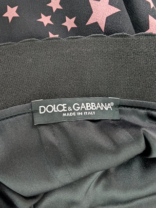 Black Fancy Skirt With Pink Star Pattern