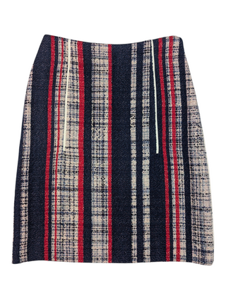 Red White And Blue Striped Knitted Skirt