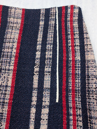 Red White And Blue Striped Knitted Skirt