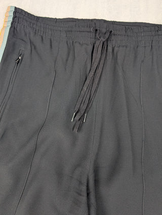 Black Elastic Waist Pants With Multicolor Stripes
