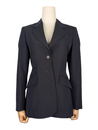 Blue Pin Striped Suit With Skirt