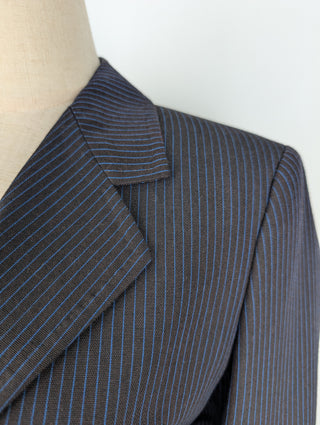 Blue Pin Striped Suit With Skirt