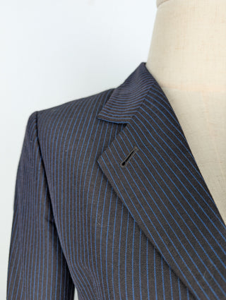 Blue Pin Striped Suit With Skirt