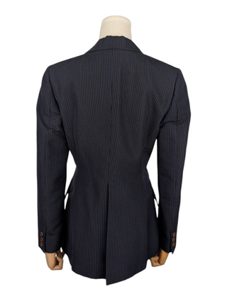 Blue Pin Striped Suit With Skirt