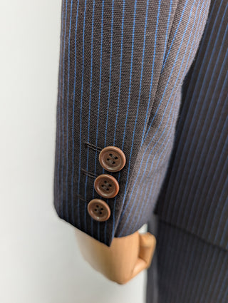 Blue Pin Striped Suit With Skirt