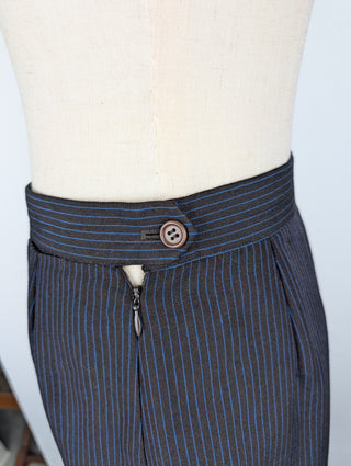 Blue Pin Striped Suit With Skirt