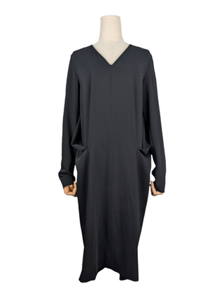 Black Long Sleeve Dress With Back Flap