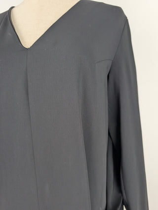 Black Long Sleeve Dress With Back Flap