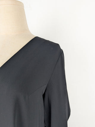 Black Long Sleeve Dress With Back Flap