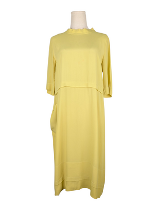 Yellow Summer Dress With One Pocket
