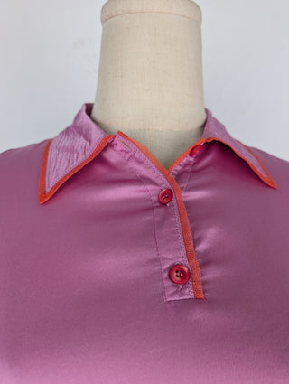Purple Silk Polo Top
