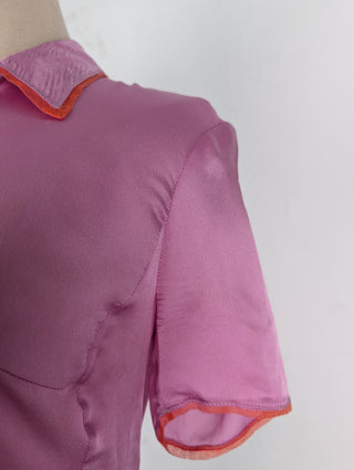 Purple Silk Polo Top