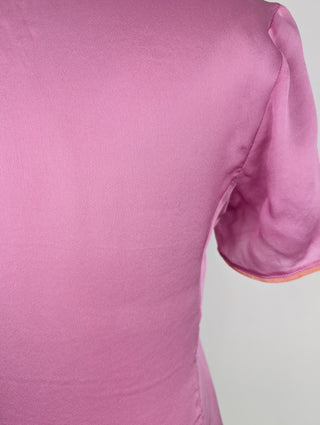Purple Silk Polo Top