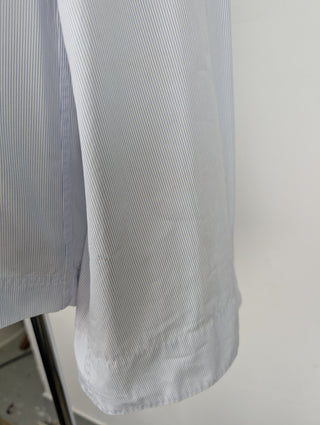 Blue Striped Shirt Top With Wide Sleeves