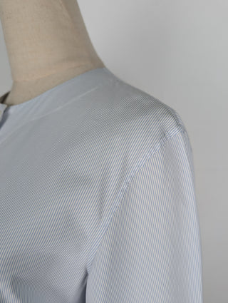 Blue Striped Shirt Top With Wide Sleeves