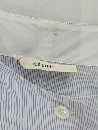 Blue Striped Shirt Top With Wide Sleeves