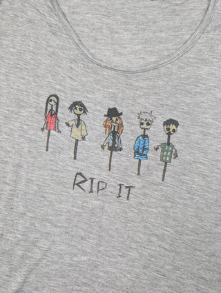 Grey Vintage Galliano Top With "Rip It" Print