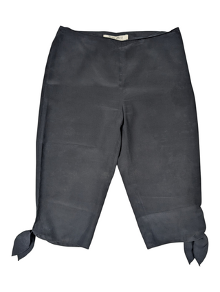 Black Sheer Shorts With Ribbon At The Hem